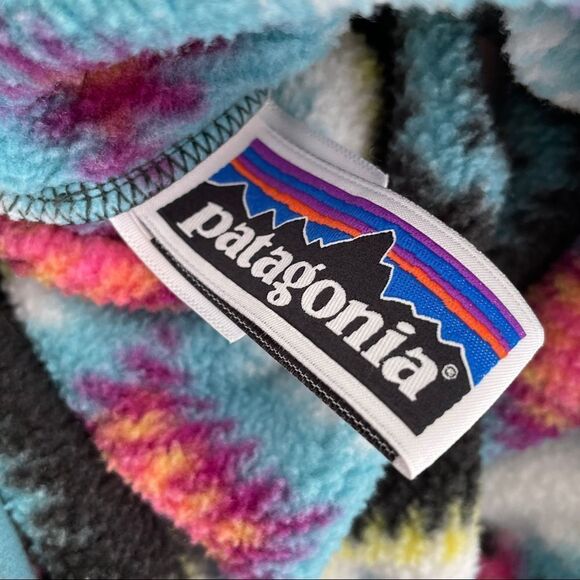 Patagonia Girls Retro Aztec Print Lightweight Synchilla Snap-T Pullover Fleece L - Picture 8 of 13